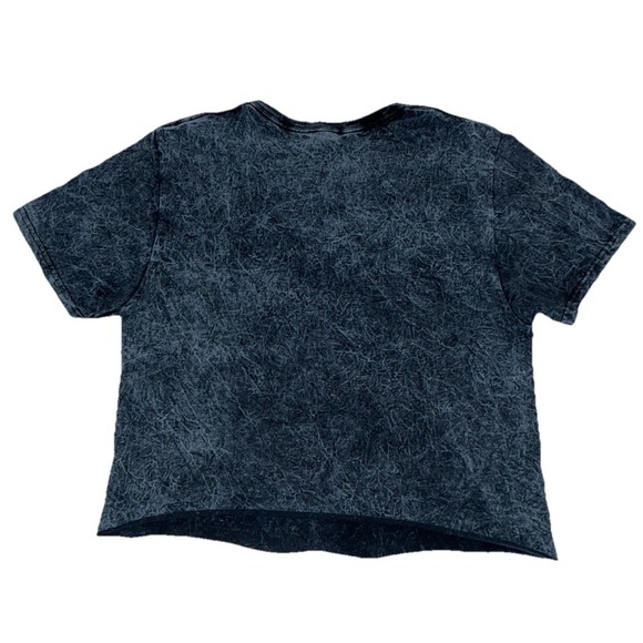 Chemistry T Shirt Women's M Gray Acid Wash Corvette Cropped Rolled Hem - Picture 2 of 5